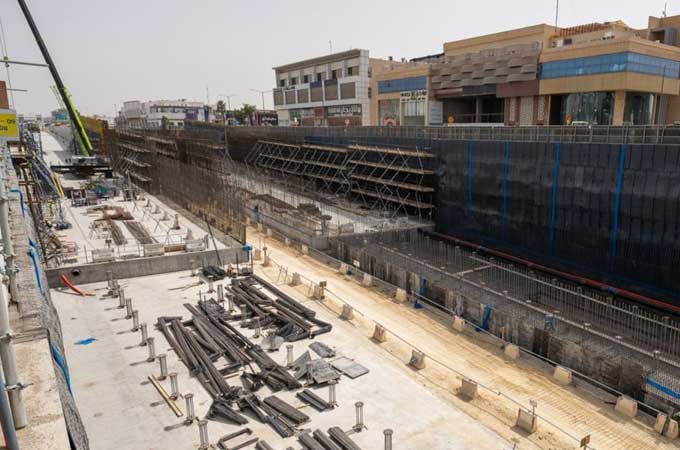 Work in full swing on King Abdulaziz Road underpass...