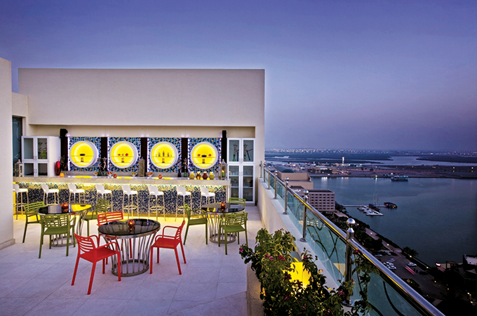 The newly refreshed Tree Top pool area overlooks Ras Al Khaimah